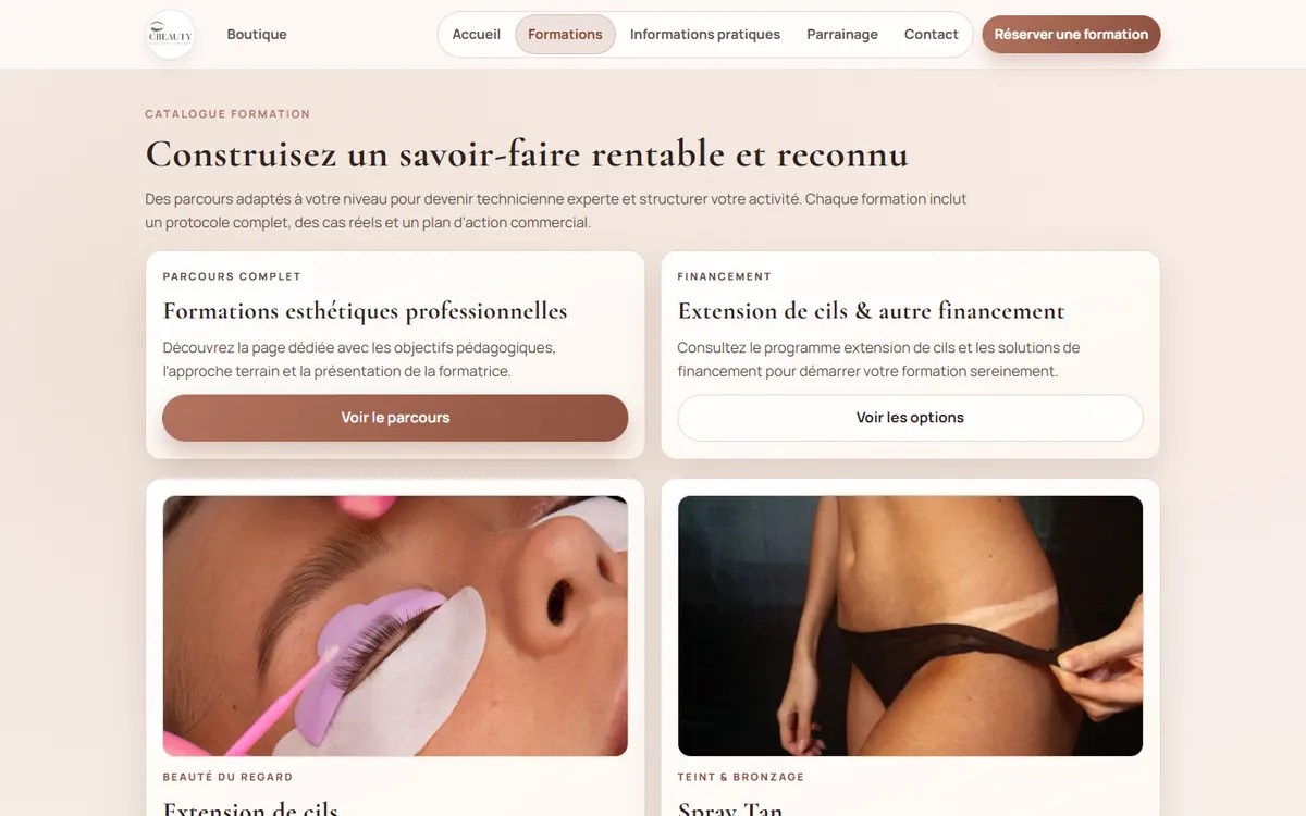 Catalogue des formations CBeauty