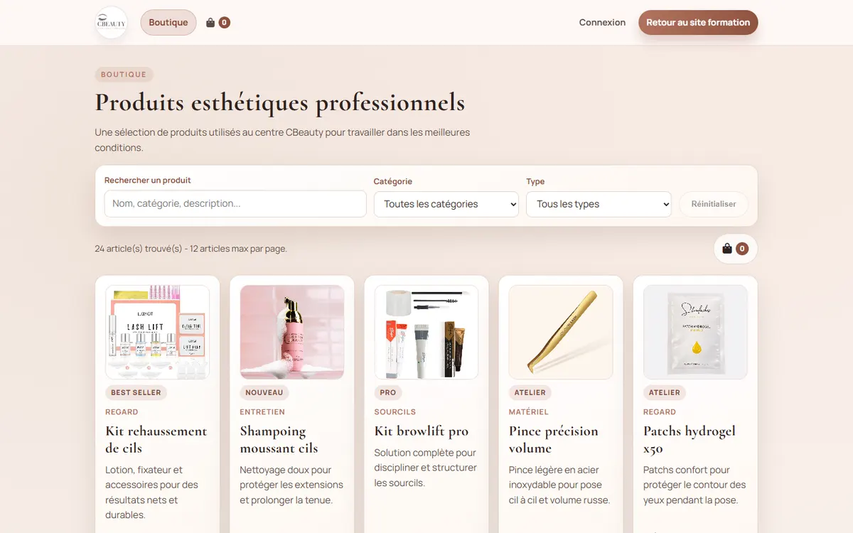 Boutique en ligne CBeauty