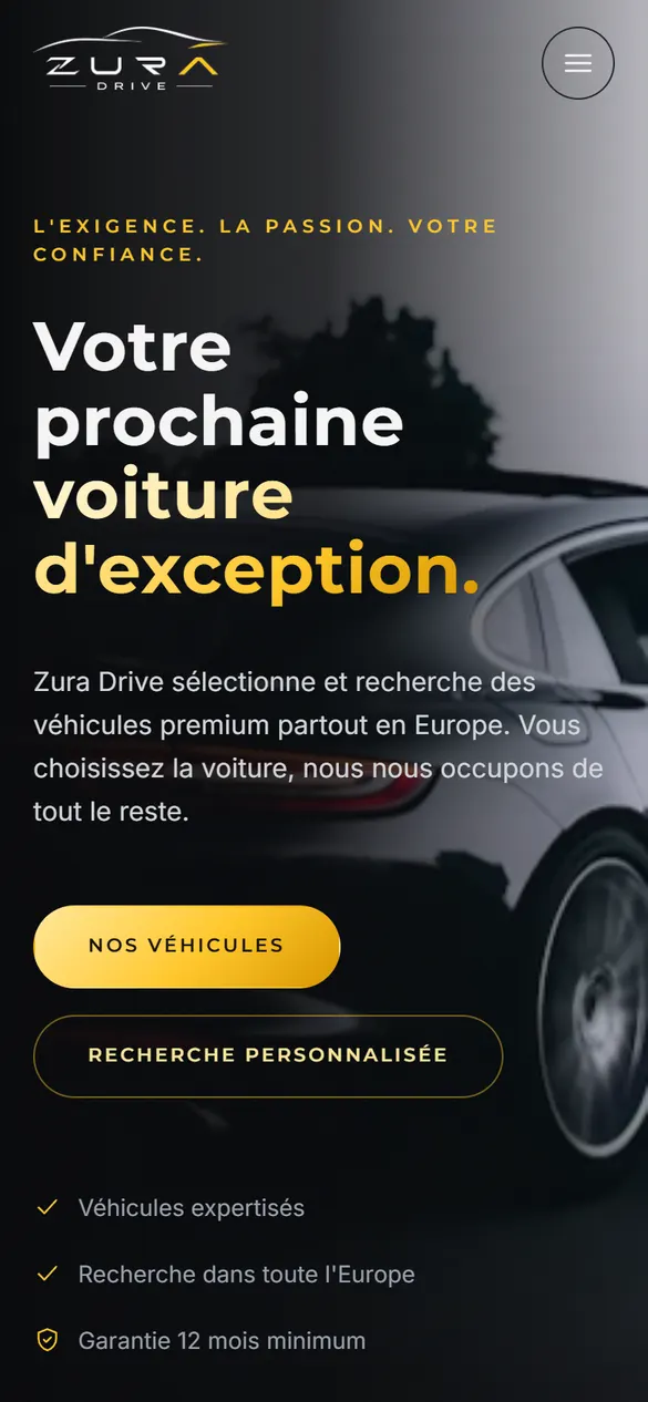 Accueil Zura Drive sur mobile